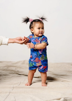 Midnight Jungle | Baby Shorties Rashguard (Unisex) boys summer swimwear, boys rash guard swim sets