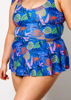 Midnight Jungle | Detached Short Skirt elastic waistband swim bottoms, mix-and-match bikini bottoms
