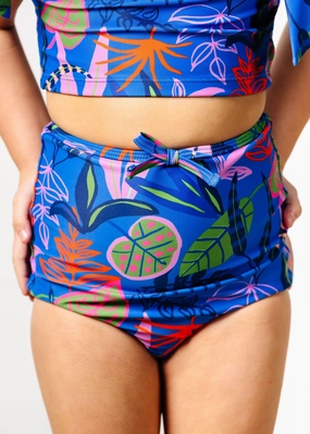 Midnight Jungle | Mini Bow Bottoms cute girls swimsuits, stylish swimwear for girls