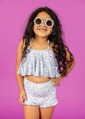 Mint Flowers | Mini Swing Top cute girls swimsuits, stylish swimwear for girls