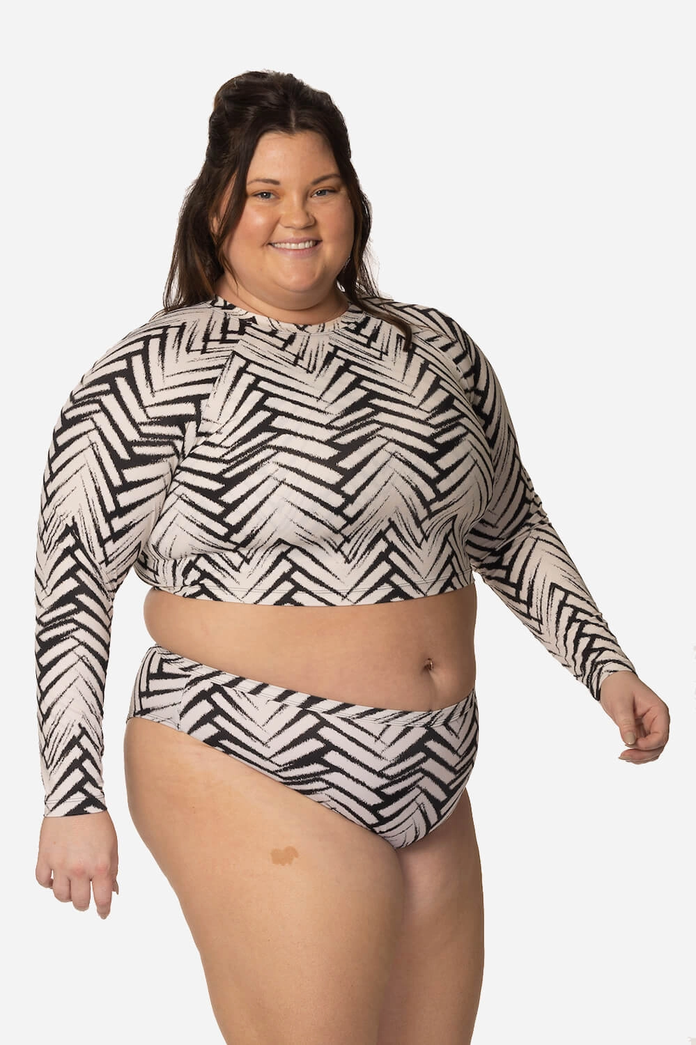 Moana Long Sleeved Crop Rashie - Pacific inclusive swimwear styles, all season swimwear options