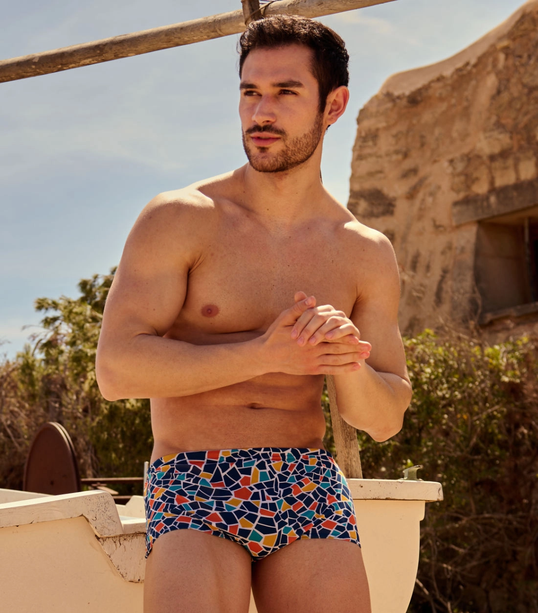 Monaco Tan Through Swim Trunks