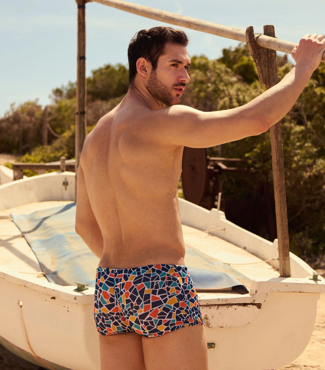 Monaco Tan Through Swim Trunks