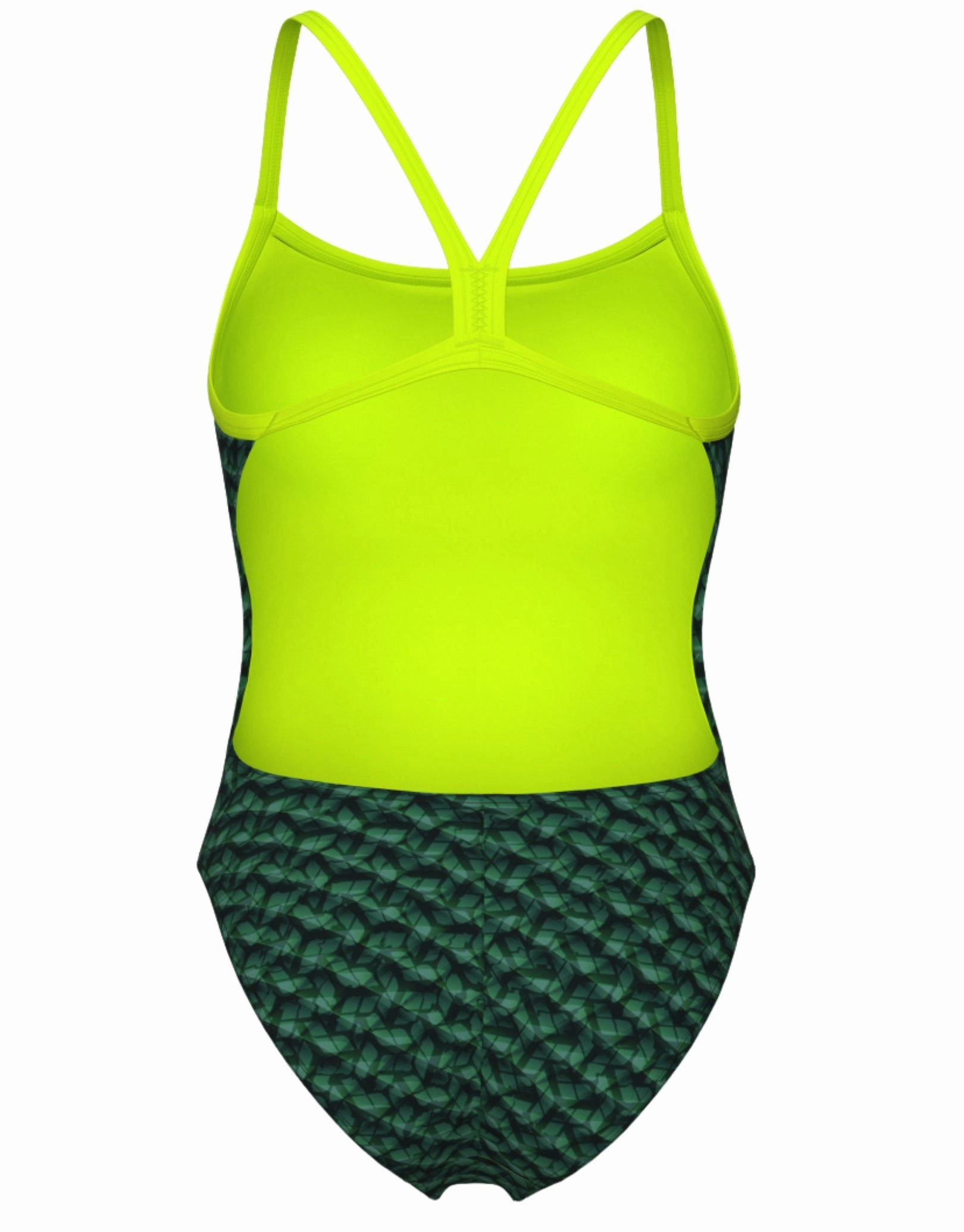 Monogram Challenge Back Swimsuit - Black/Lime