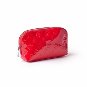 Compact Travel Bag Stylish Weekend Bag Monogram Cosmetic Pouch - Mirror Red