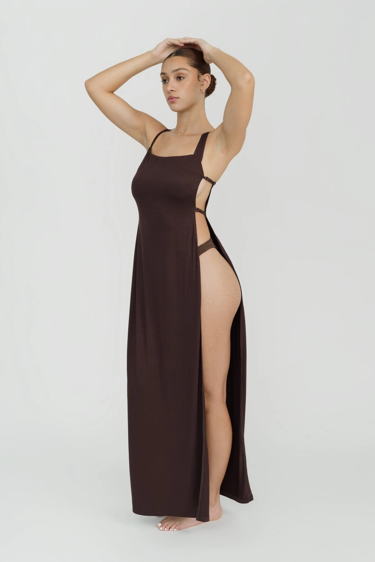 Monroe Maxi Dress - Chocolate soft fabric swimwear women, resort swimwear for ladies