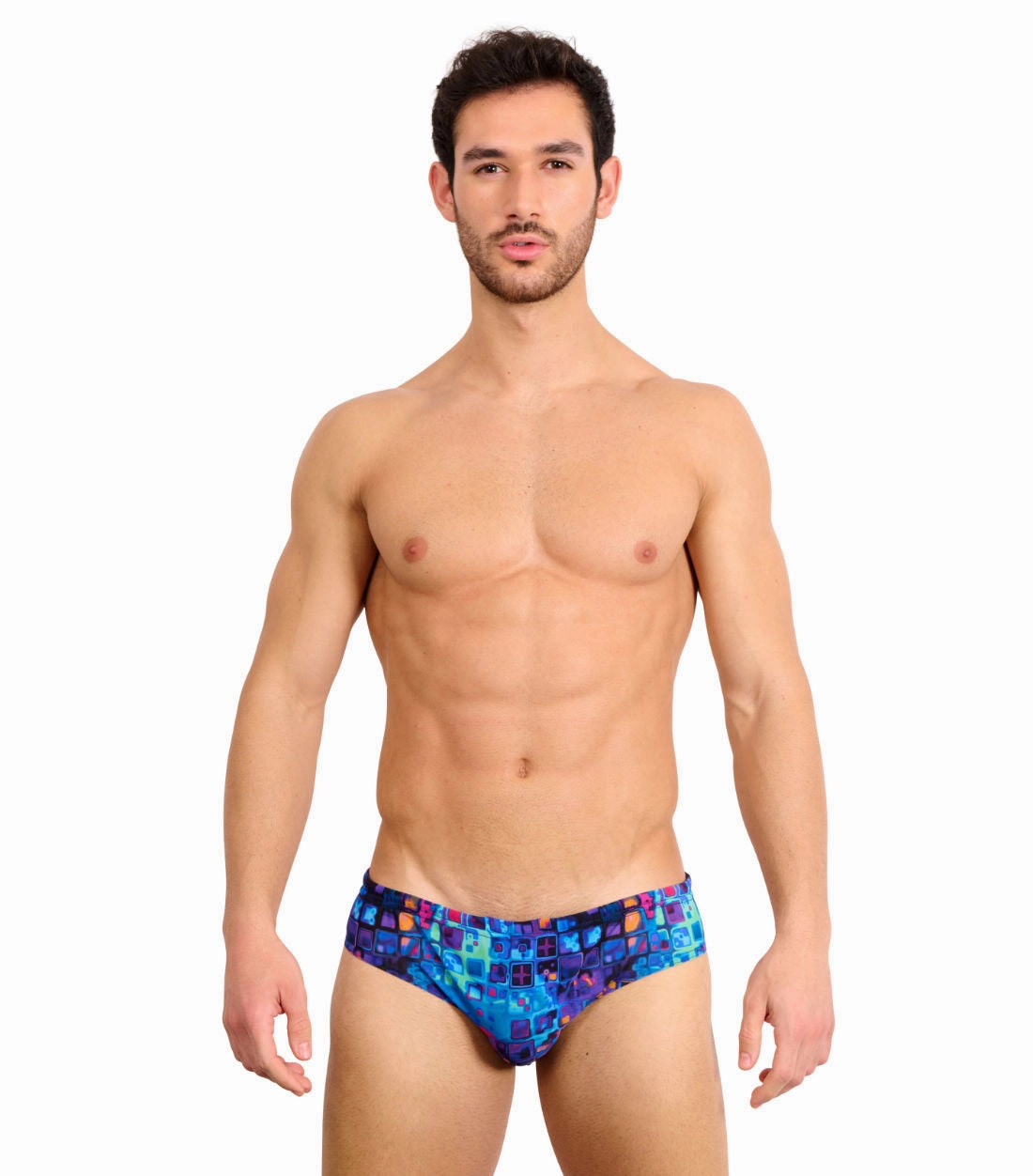 Mosaic Tan Through Deep Waist Swim Brief