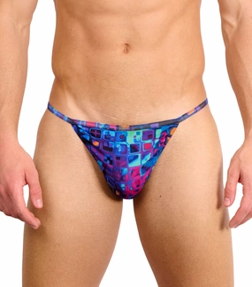 Mosaic Tan Through Swim Tanga affordable men's swimwear, summer swimwear for men
