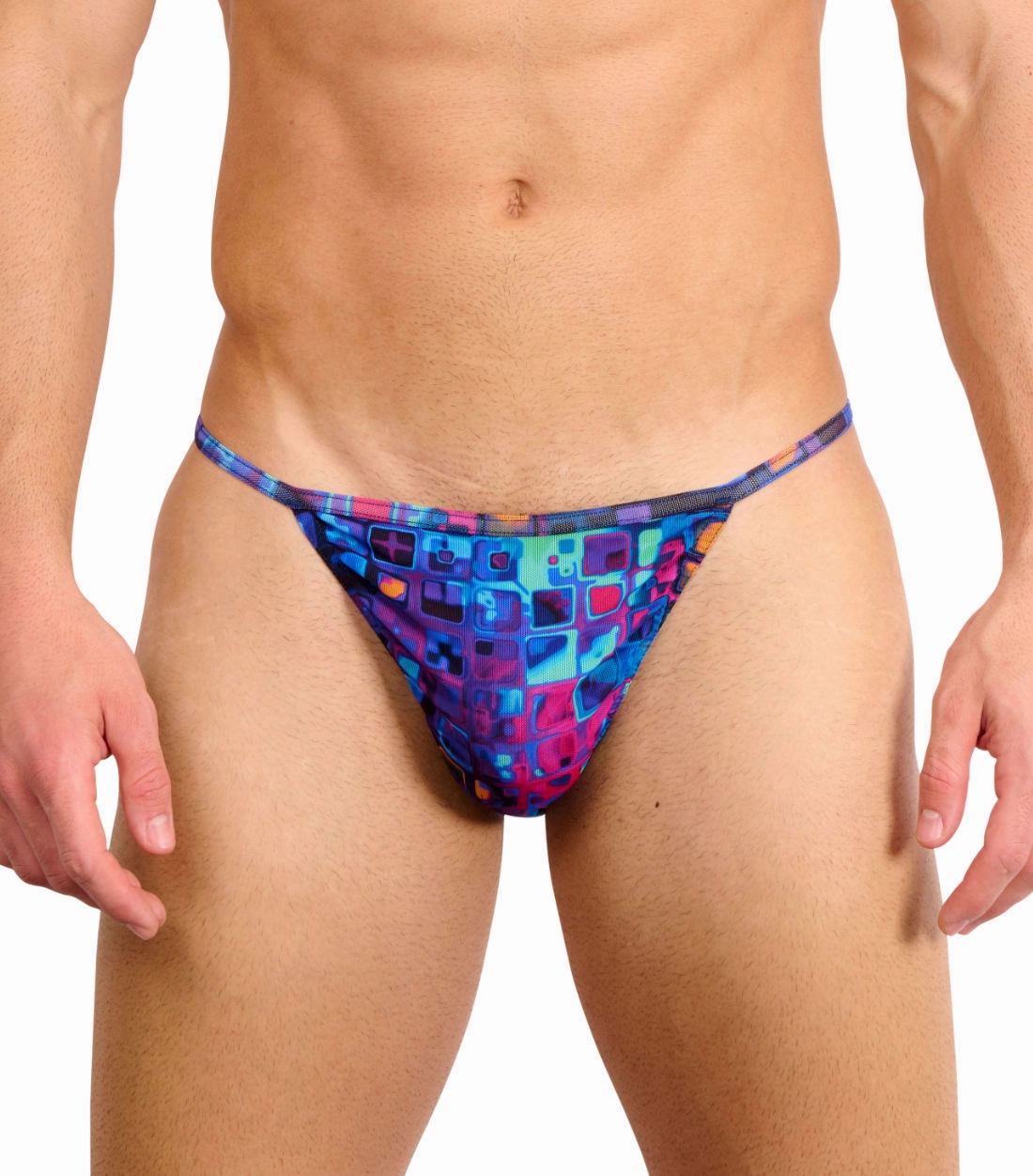 Mosaic Tan Through Swim Tanga affordable men's swimwear, summer swimwear for men