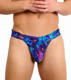 Mosaic Tan Through Swim Thong affordable men's swimwear, summer swimwear for men