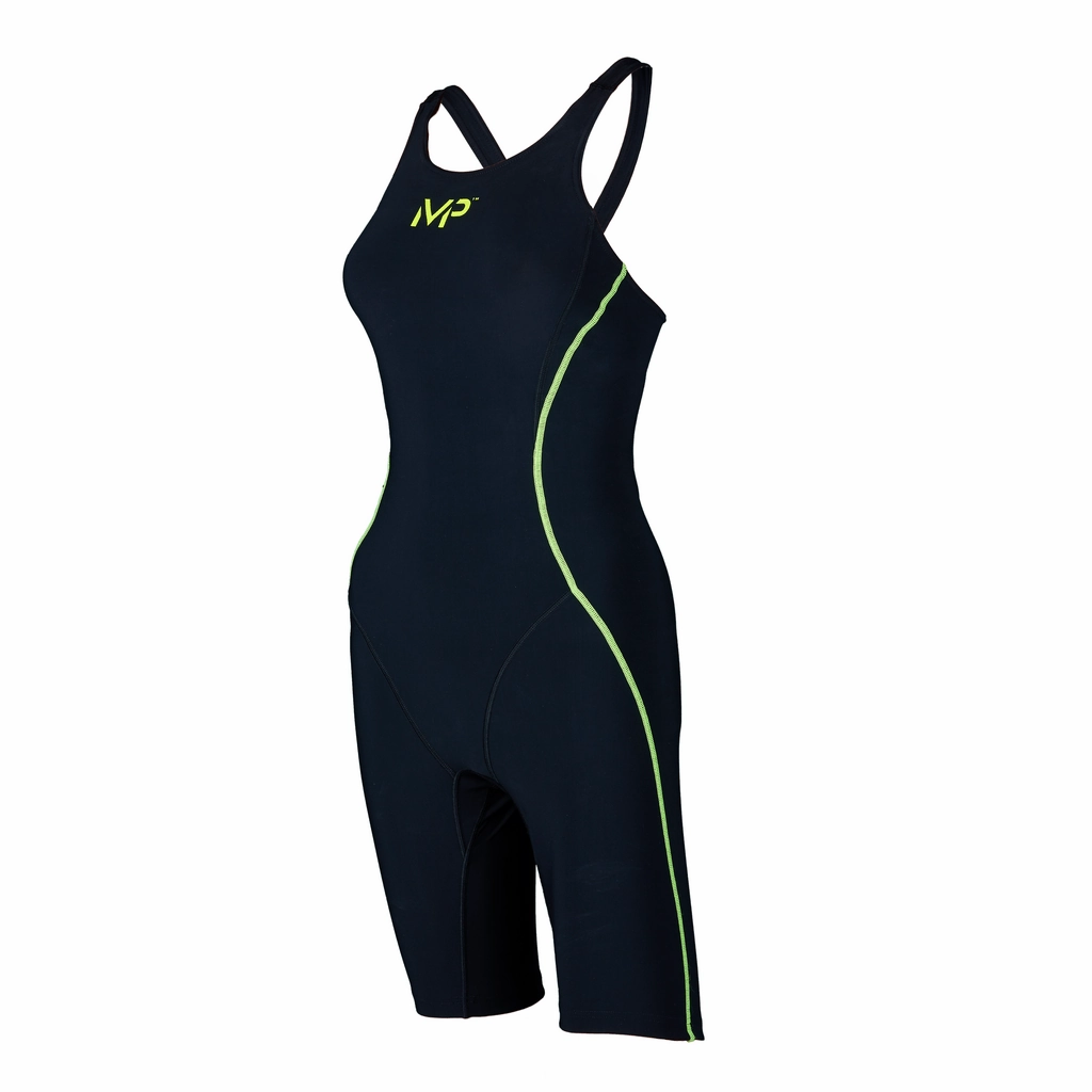 MP Michael Phelps  M-PULSE Kneeskin - Yellow Black swim training suits women, performance one piece swimsuits