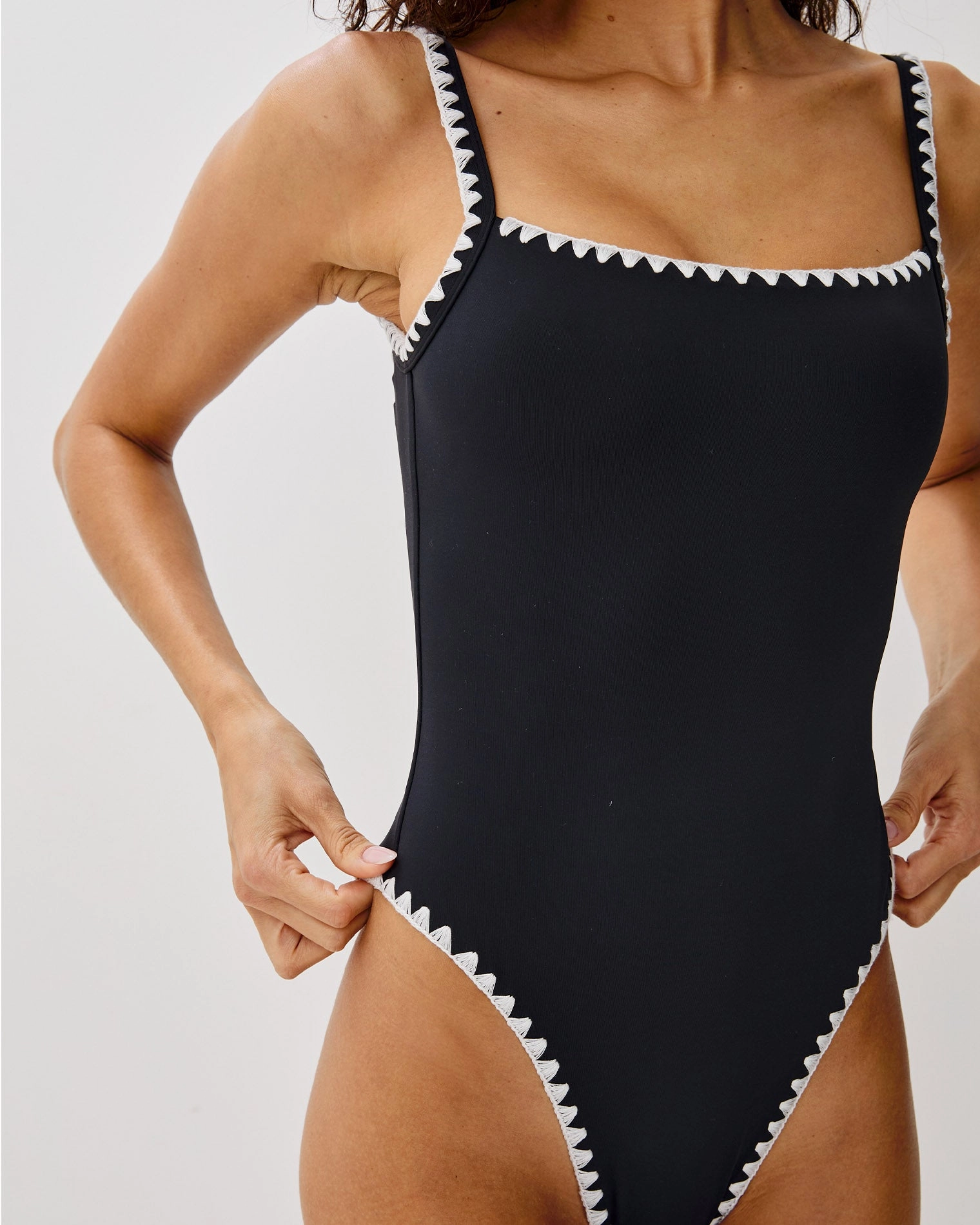 Nadia One Piece Swimsuit - Black-Cream