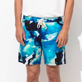 Natalie Strickland Studio Boardshort In Indigo mens full coverage swimwear, stylish mens swim trunks
