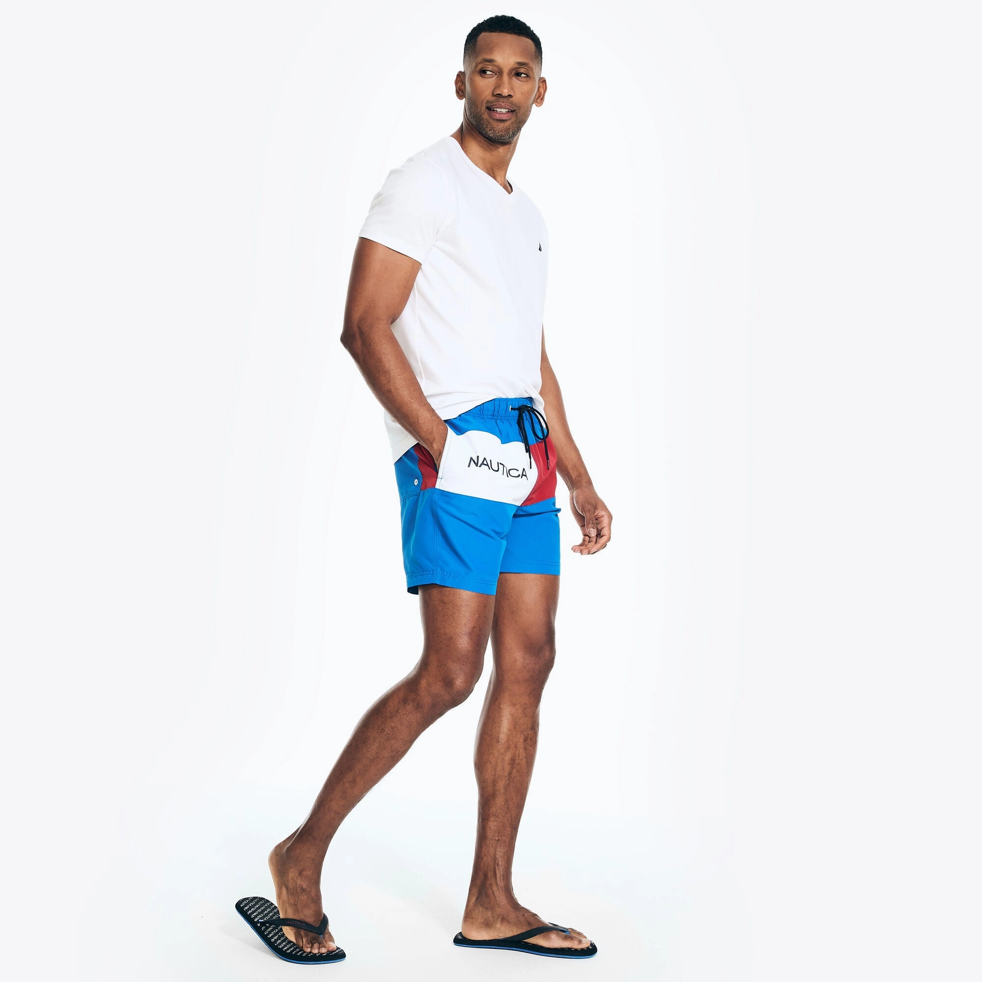 Nautica Mens 6" Heritage Flag Quick-Dry Swim