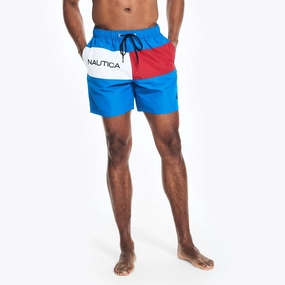 Nautica Mens 6" Heritage Flag Quick-Dry Swim mens beach swimwear, quick dry mens swimsuits