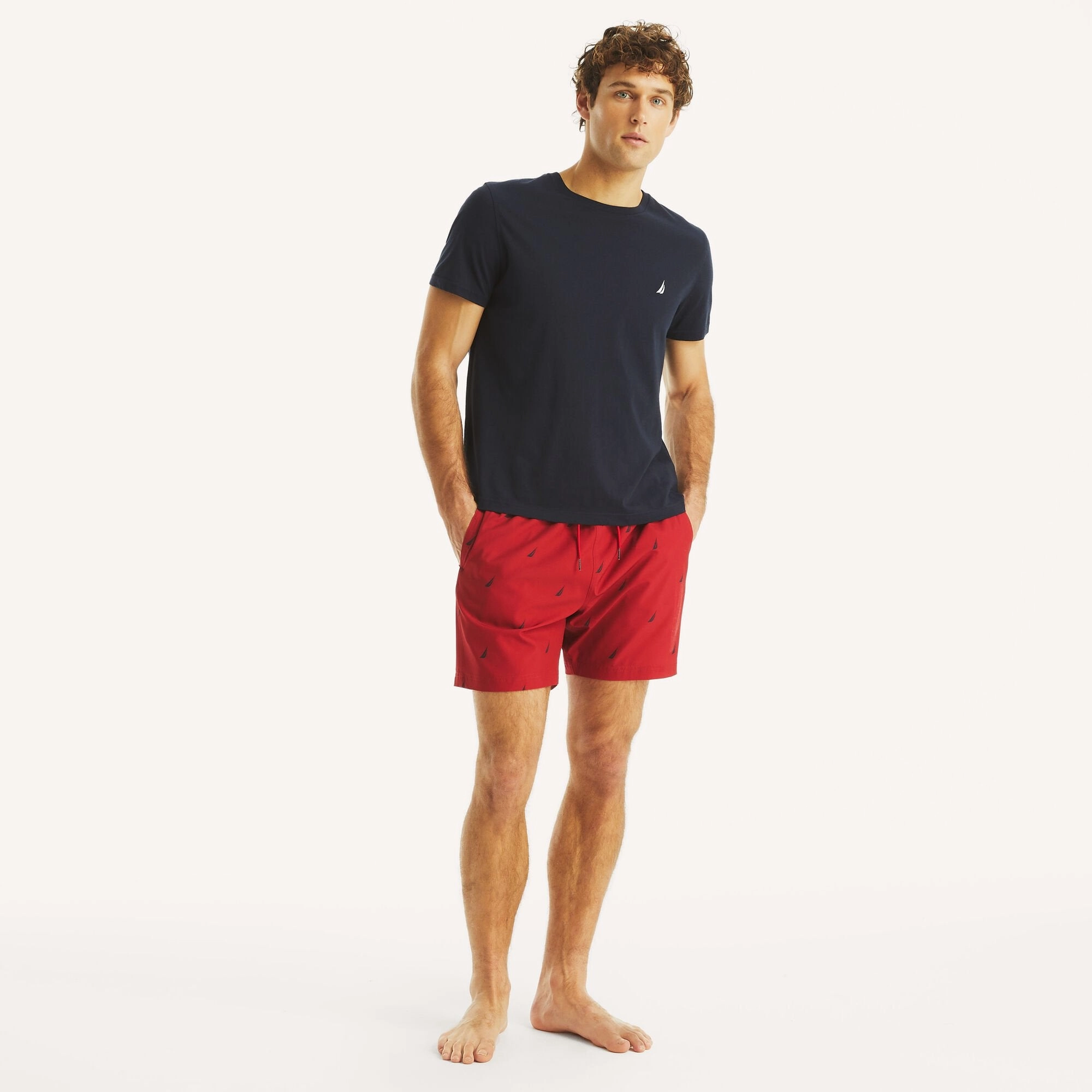 Nautica Mens 6" Printed Quick-Dry Swim