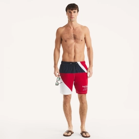 Nautica Mens 8" Heritage Colorblock Quick-Dry Swim mens full coverage swimwear, stylish mens swim trunks