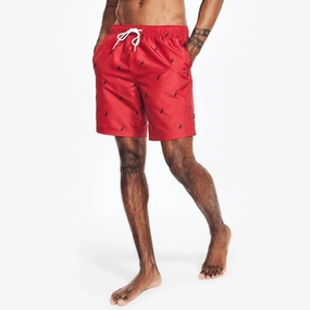 Nautica Mens 8" Logo Print Quick-Dry Swim mens beach swimwear, quick dry mens swimsuits