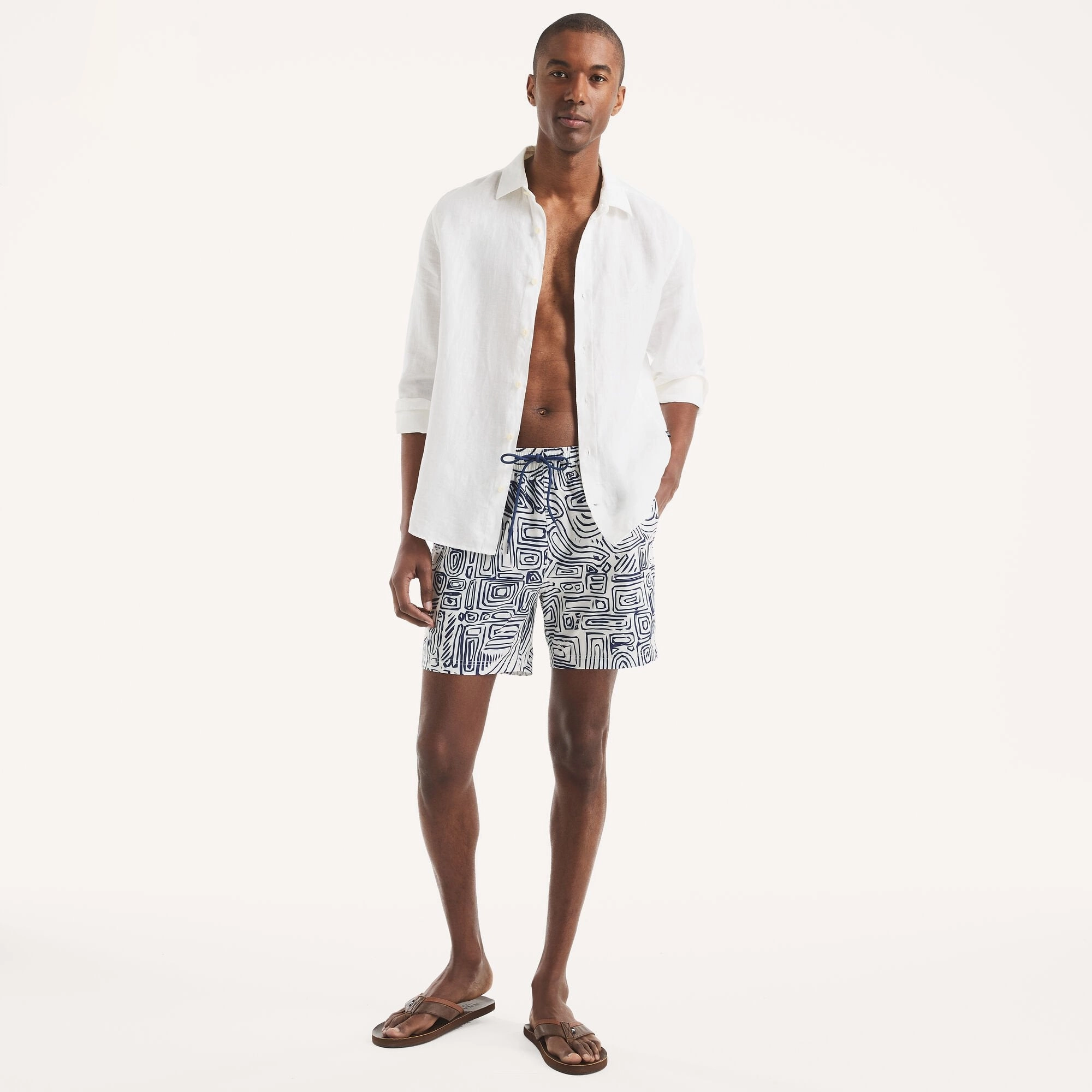 Nautica Mens Beach Boys X Nautica 6" Quick-Dry Swim mens full coverage swimwear, stylish mens swim trunks