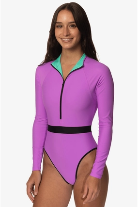Nazare Long Sleeve Zip-Up Surf One Piece - Dreamer inclusive swimwear styles, all season swimwear options