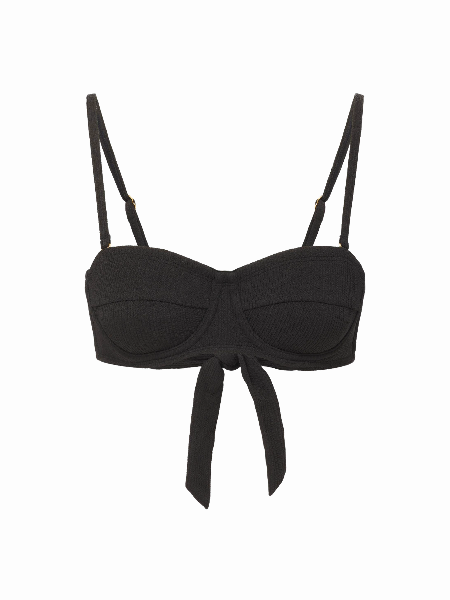 Nellie Top Black Texture strapless swimwear tops, lightweight swim tops