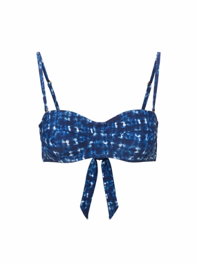 Nellie Top In Denim Noir high waist swimwear women, swimsuit for women beachwear