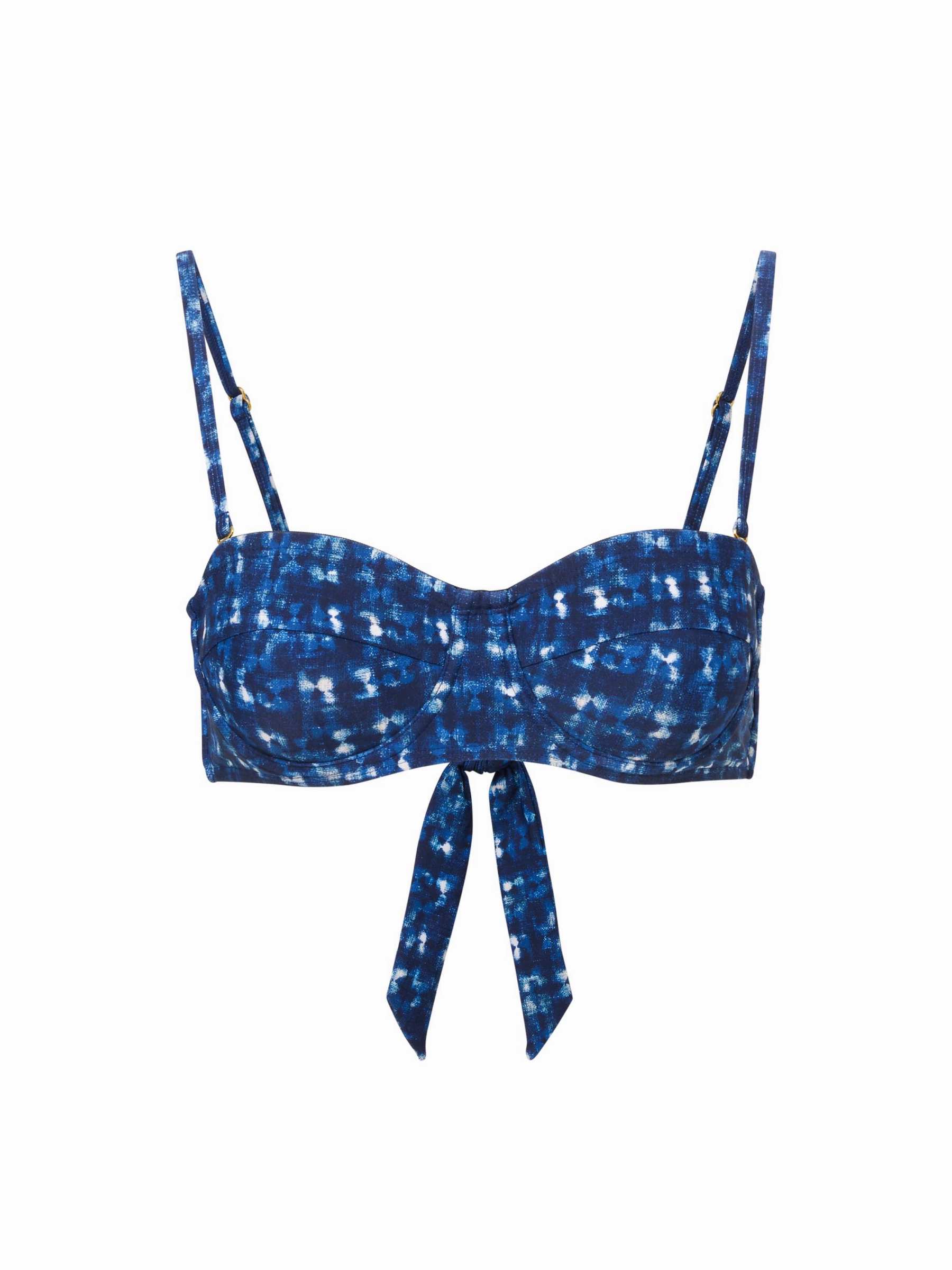 Nellie Top In Denim Noir high waist swimwear women, swimsuit for women beachwear