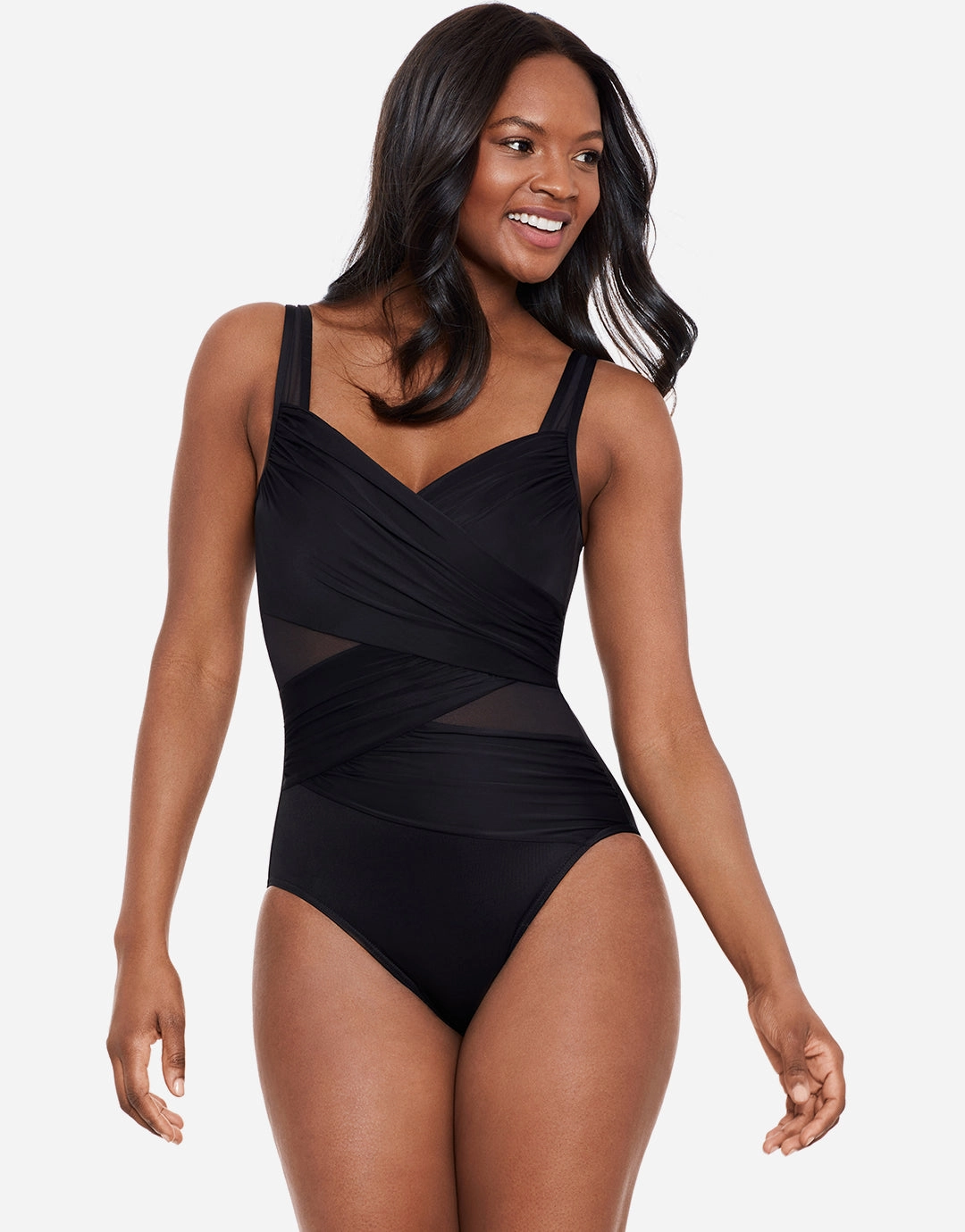 Network Madero Swimsuit - Black tummy control swimwear women, slimming swimsuits