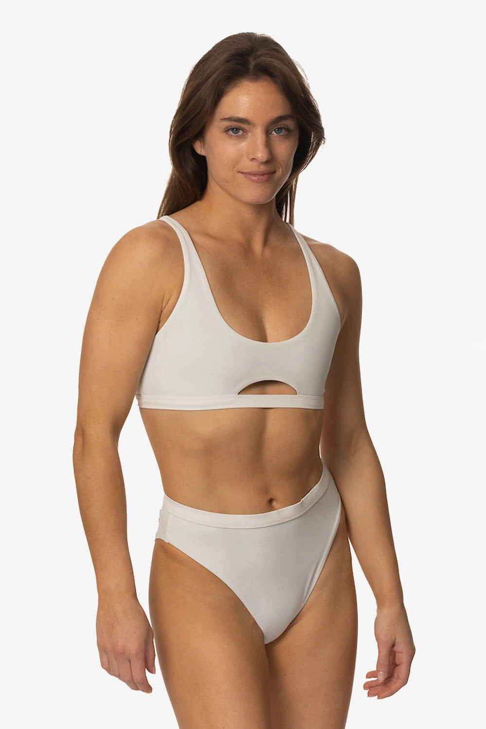 Nora Bikini Bottom - White all types of swimwear, full coverage swimwear for all ages
