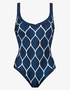 Ocean Cloud Moulded Swimsuit - Wave Cream tummy control swimwear women, slimming swimsuits