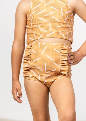 Off The Grid | Mini Down in Front Ruffle Bottoms cute girls swimsuits, stylish swimwear for girls