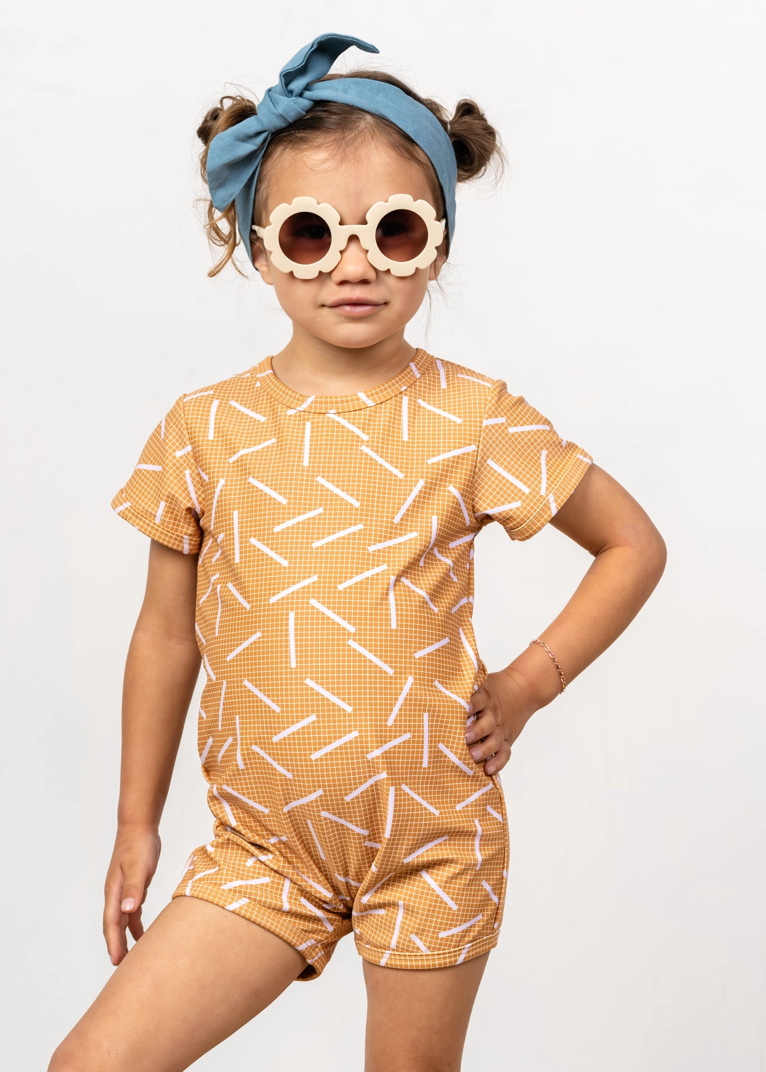 Off The Grid | Mini Shorties Rashguard (Unisex) boys summer swimwear, boys rash guard swim sets