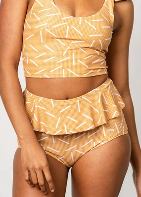 Off The Grid | Peplum Bottoms elastic waistband swim bottoms, mix-and-match bikini bottoms