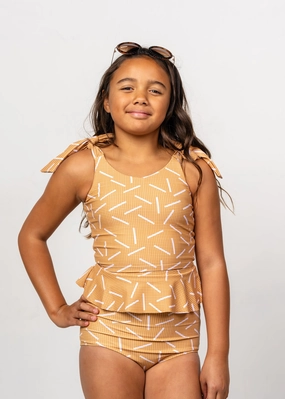 Off The Grid | Youth Peplum Bottoms cute girls swimsuits, stylish swimwear for girls