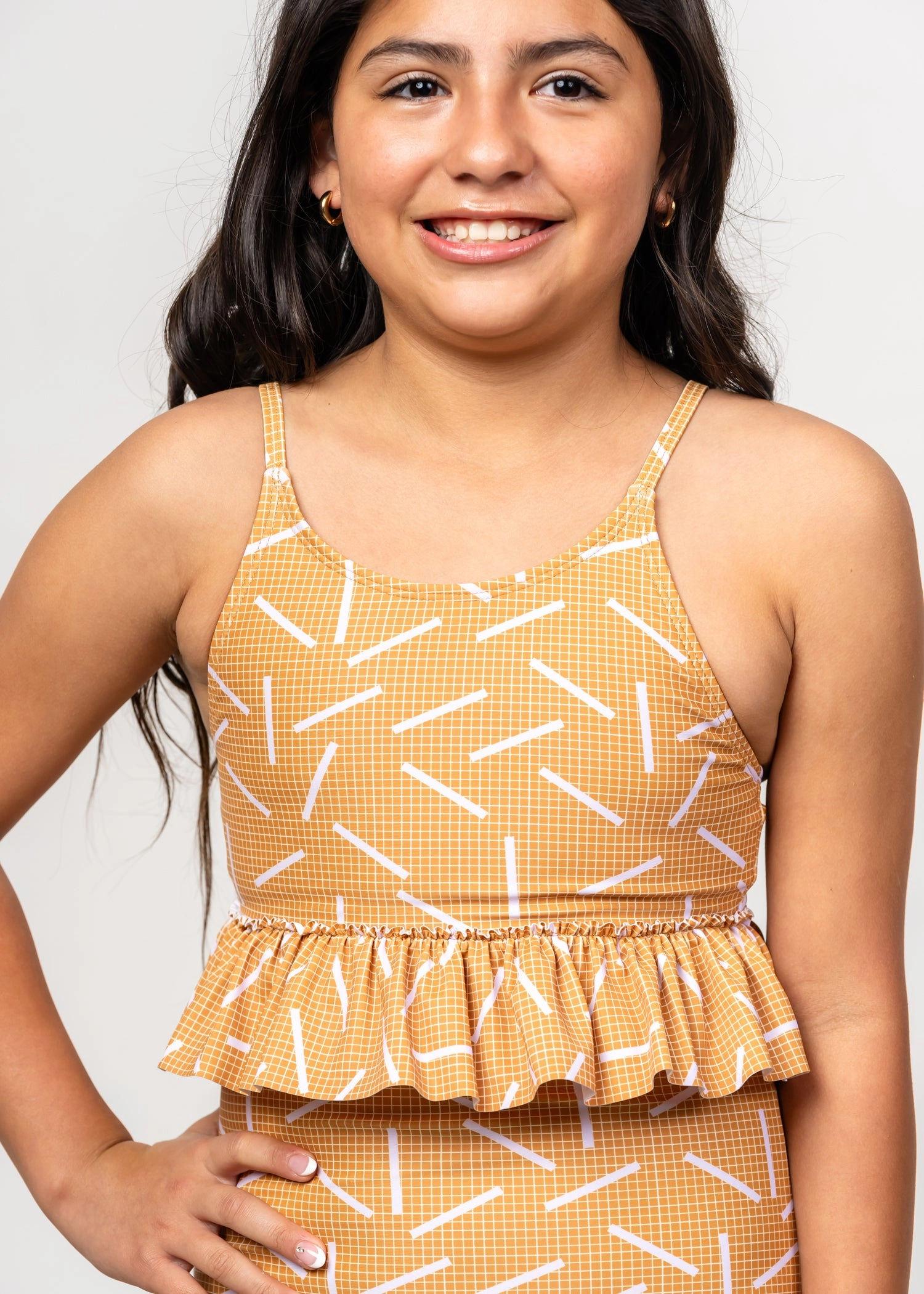Off The Grid | Youth Peplum Top cute girls swimsuits, stylish swimwear for girls
