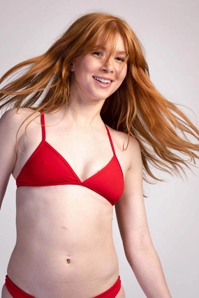 Ohara Bikini Top - Red all types of swimwear, full coverage swimwear for all ages