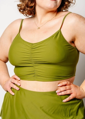 Olive Green | Centered Top tankini swim tops, adjustable bikini tops