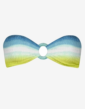 Ombre Flow Bandeau Bikini Top - Aqua Shades full coverage swim tops, cute bikini tops