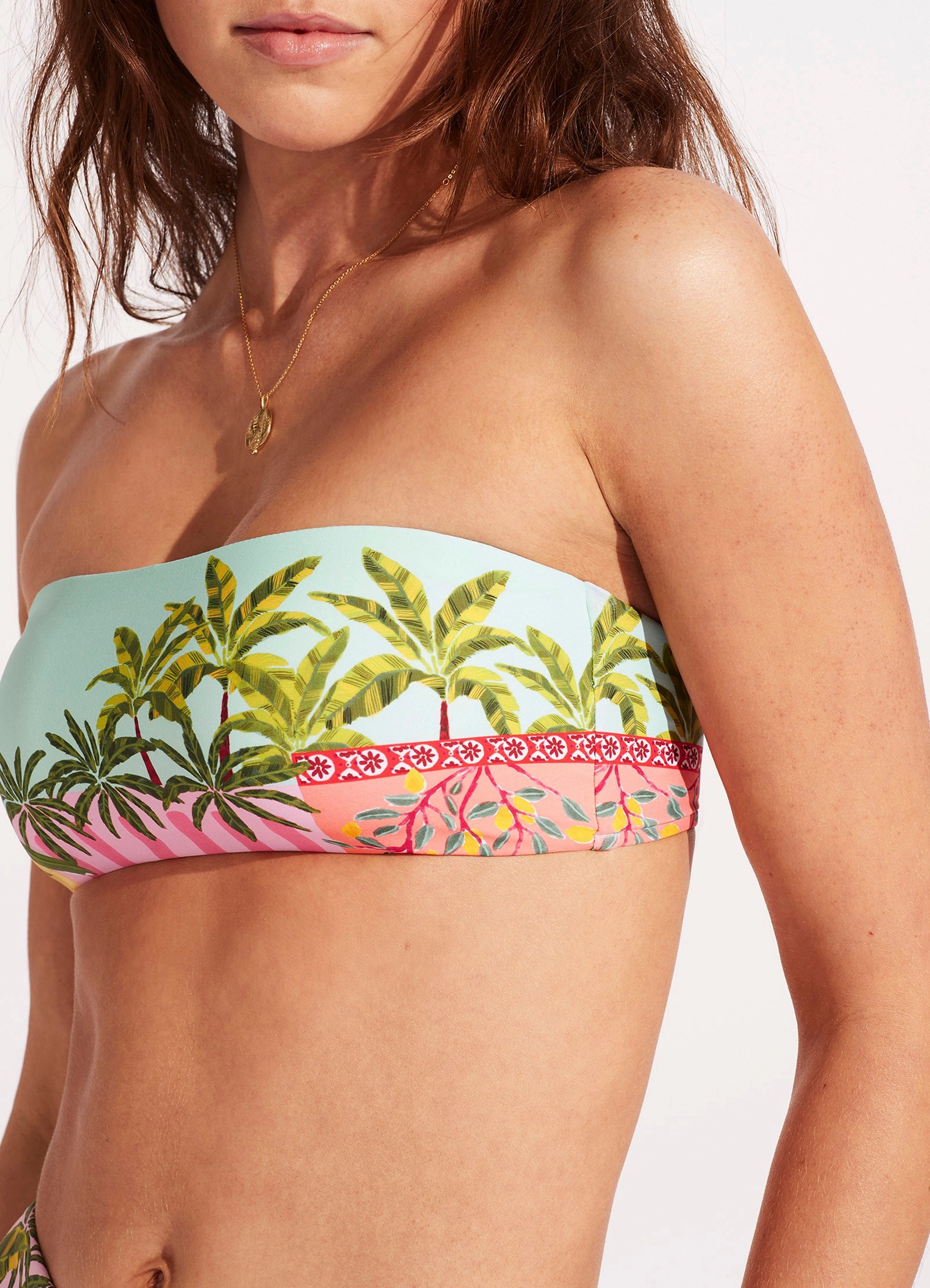 On Vacation Clip Back Bandeau - Azure