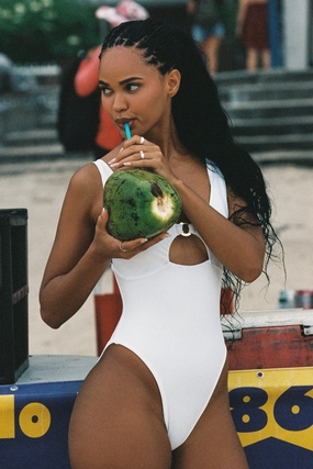 One Piece Cutout White sexy bikinis for women, daring swimwear styles