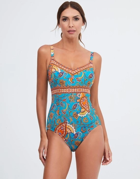 Ornela V Neck Swimsuit - Multi tummy control swimwear women, slimming swimsuits