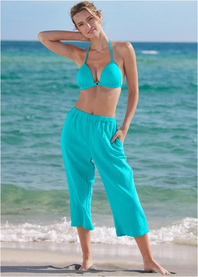 Pack And Go Pant Cover-Up - Aqua Reef womens sun protection swimwear, trendy swimwear collection