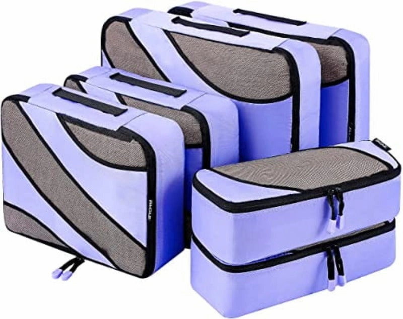 Packing Cubes,3 Various Sizes Travel Luggage Packing Organizers6Set Lightweight Luggage High Capacity Travel Bag