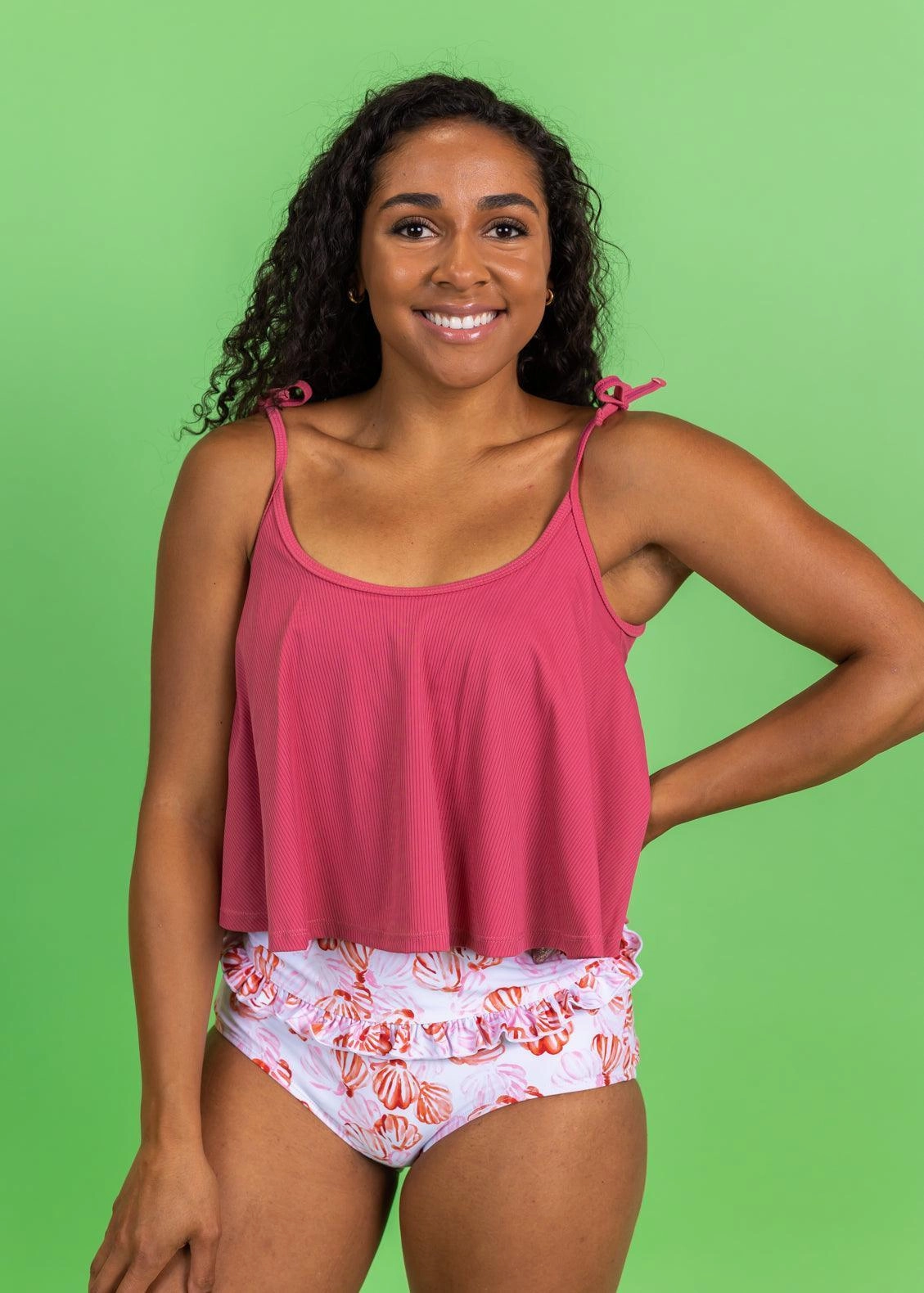 Painted Clams | Mid-Ruffle Bottoms elastic waistband swim bottoms, mix-and-match bikini bottoms