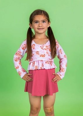 Painted Clams | Mini Wrap Top Rashguard cute girls swimsuits, stylish swimwear for girls