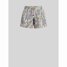 PAISLEY FOLIAGE DESIGN SWIM SHORTS mens full coverage swimwear, stylish mens swim trunks