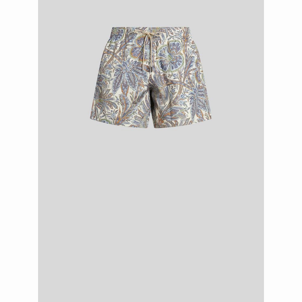 PAISLEY FOLIAGE DESIGN SWIM SHORTS mens full coverage swimwear, stylish mens swim trunks
