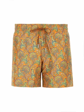 Paisley Pattern Swimsuit With Elastic Waistband summer mens swimwear, mens athletic swimwear