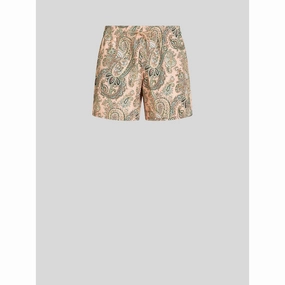 PAISLEY PRINT SWIM SHORTS mens full coverage swimwear, stylish mens swim trunks