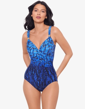 Paka Mayan Siren Swimsuit - Blue/Black plus size swimwear women, curvy womens swimsuits